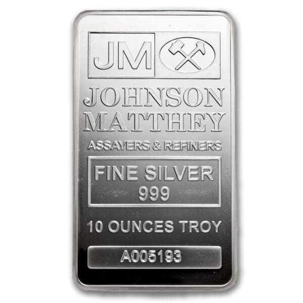 10 OUNCE SILVER JM BAR