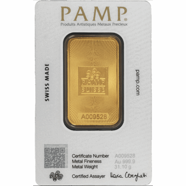1 OUNCE PAMP SUISSE GOLD BAR (NEW DESIGN) - Image 2