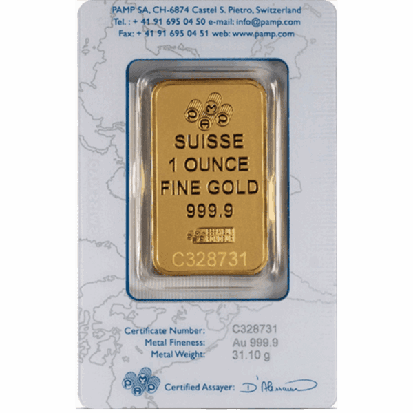 1 OUNCE PAMP SUISSE GOLD BAR - Image 2