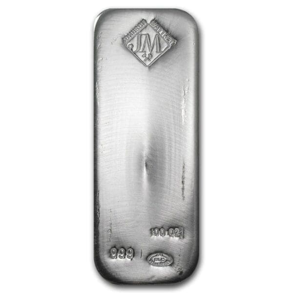 100 OUNCE JOHNSON MATTHEY SILVER BAR
