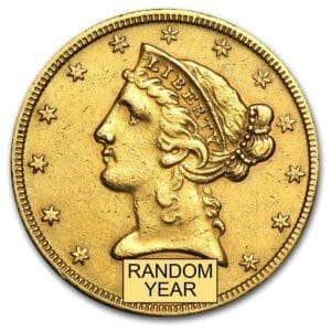 XF $5 LIBERTY GOLD HALF EAGLE