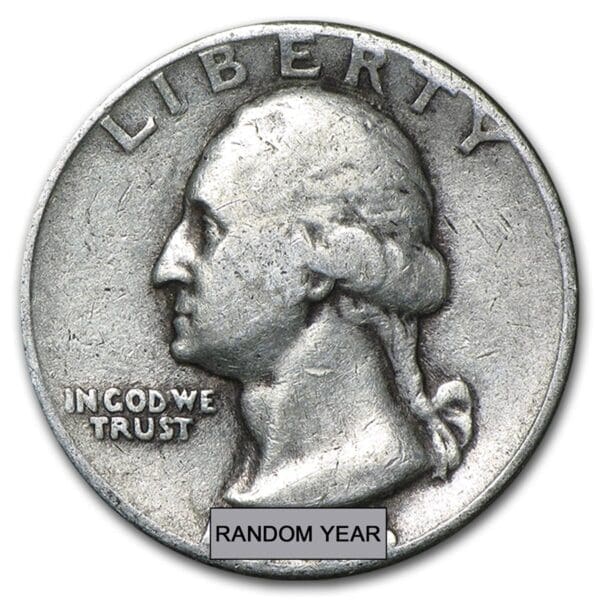 US 90% BU WASHINGTON QUARTER (In Increments of $1 Face Value)