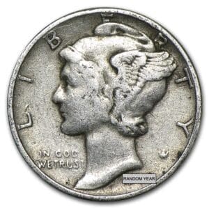 U.S. 90% SILVER MERCURY DIMES (In Increments of $1 Face Value)