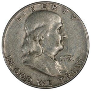 U.S. 90% SILVER FRANKLIN HALF DOLLAR (In Increments of $1 Face Value)