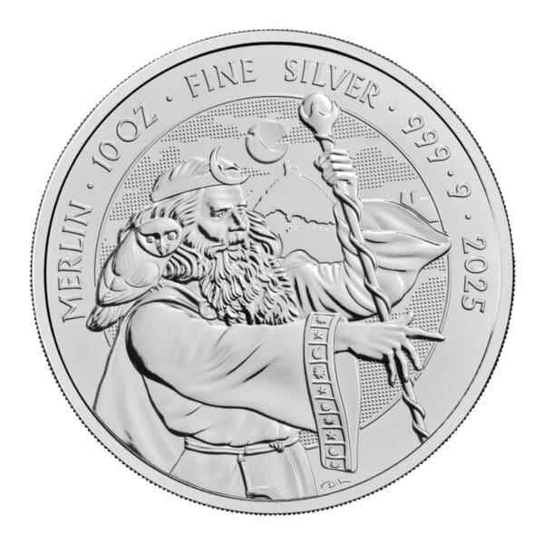 10 OUNCE SILVER ROYAL MINT MERLIN 2025 - Image 2