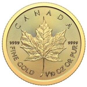 1/10 OUNCE GOLD CANADIAN MAPLE LEAF 2024
