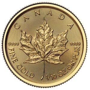 1/10 OUNCE GOLD CANADIAN MAPLE LEAF 2025