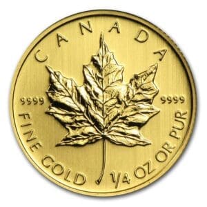 1/4 OUNCE GOLD CANADIAN MAPLE LEAF (RANDOM YEAR)