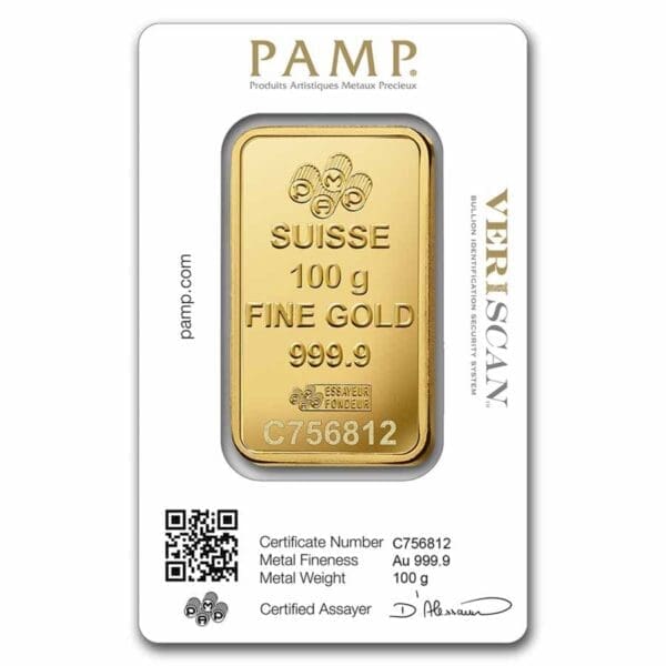 100 GRAM GOLD BAR PAMP - Image 2
