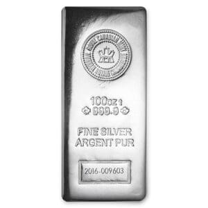 100 OUNCE ROYAL CANADIAN MINT SILVER BAR