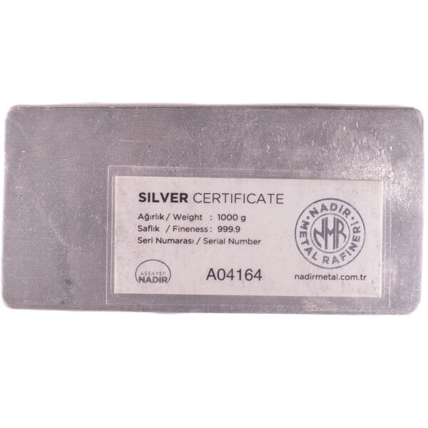 NADIR MINT KILO SILVER BAR - Image 2