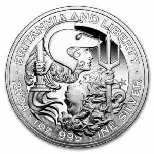1 OUNCE SILVER BRITANNIA AND LIBERTY 2024