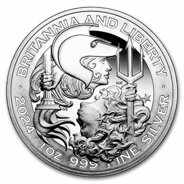 1 OUNCE SILVER BRITANNIA AND LIBERTY 2024