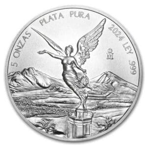 5 OUNCE MEXICAN SILVER LIBERTAD 2024