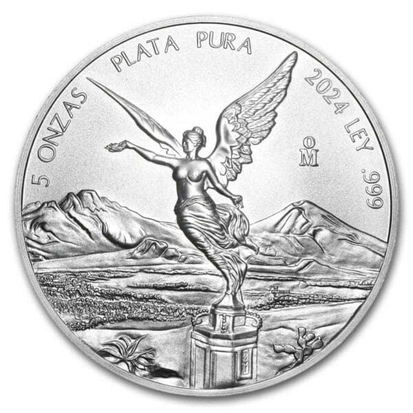 5 OUNCE MEXICAN SILVER LIBERTAD 2024