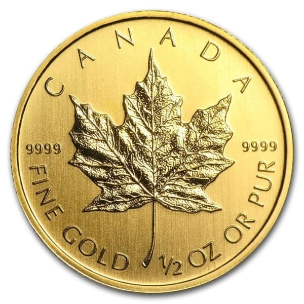 1/2 OUNCE GOLD CANADIAN MAPLE LEAF (RANDOM YEAR)