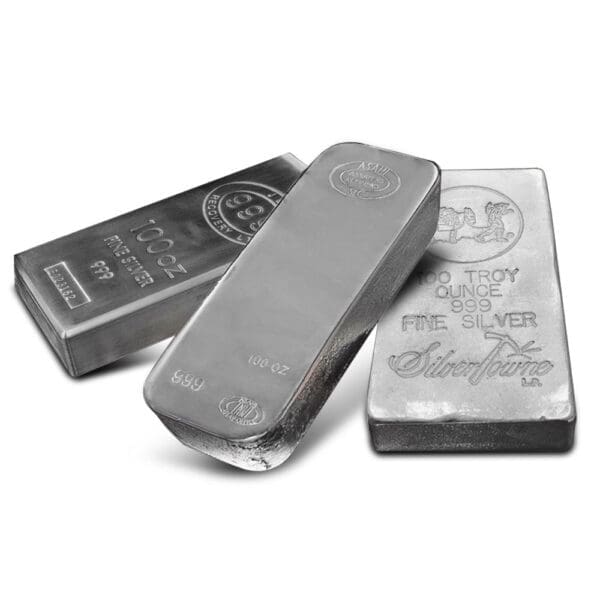 100 OUNCE SILVER BAR .999 FINE (DEALERS CHOICE)