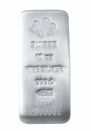 10 OUNCE SILVER PAMP BAR
