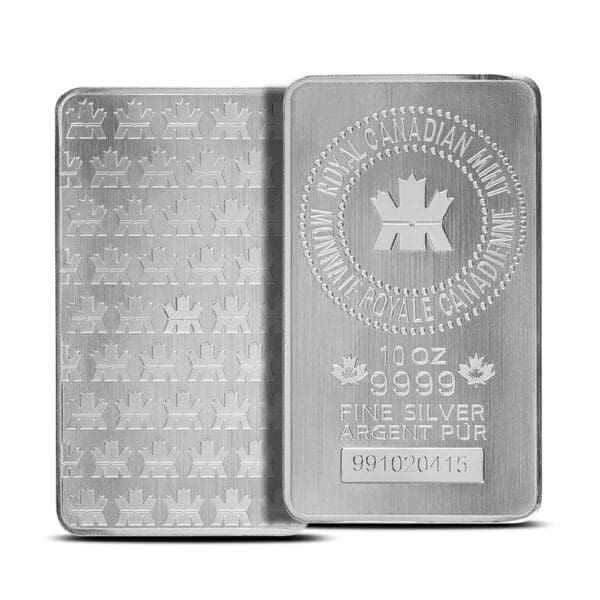 10 OUNCE ROYAL CANADIAN MINT SILVER BAR