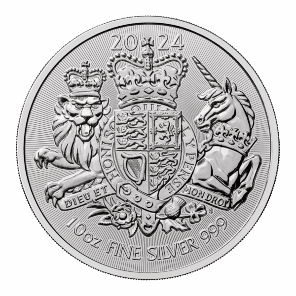 10 OUNCE SILVER ROYAL MINT THE ROYAL ARMS 2024 - Image 2