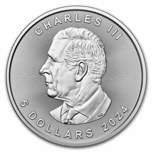 1 OUNCE SILVER CANADIAN MAPLE LEAF 2024