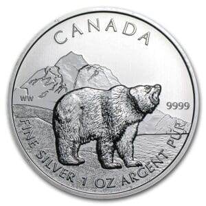 1 OUNCE SILVER CANADIAN GRIZZLY