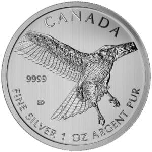 1 OUNCE SILVER CANADIAN RED TAILED HAWK