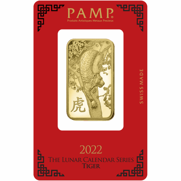 1 OUNCE PAMP SUISSE GOLD TIGER BAR