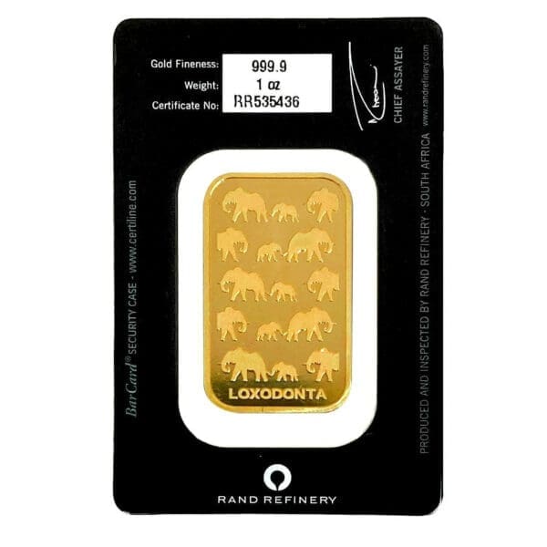 1 OUNCE RAND REFINERY GOLD BAR