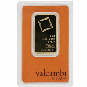 1 OUNCE GOLD VALCAMBI BAR WITH ASSAY