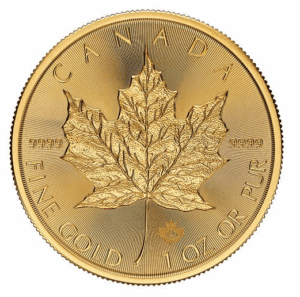 1 OUNCE GOLD CANADIAN MAPLE LEAF 2025