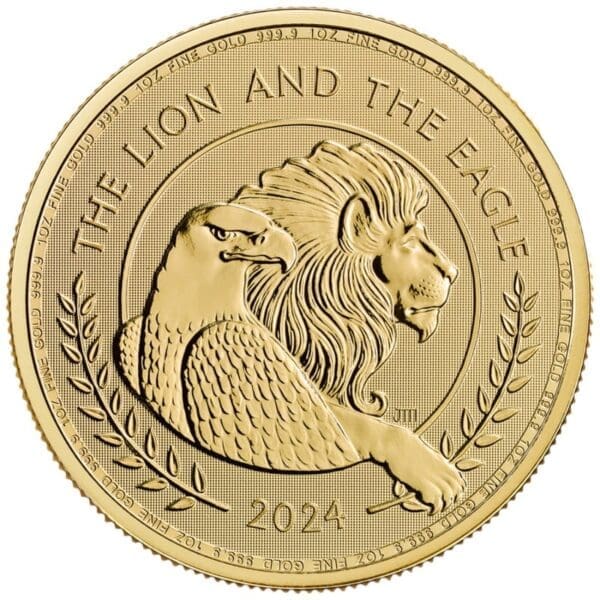 1 OUNCE GOLD BRITISH LION AND AMERICAN EAGLE 2024